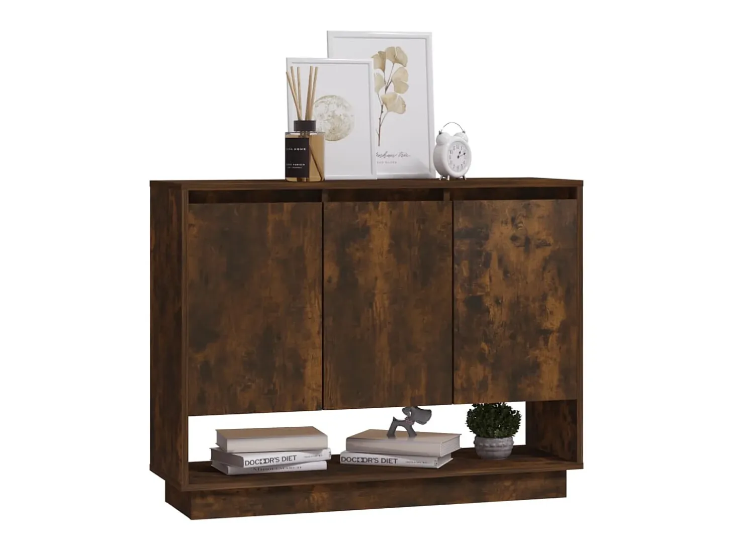 Aparador de madera de ingeniería roble ahumado 97x31x75 cm ES92343