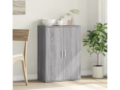 Aparador de madera de ingeniería gris Sonoma 60x31x84 cm ES632491