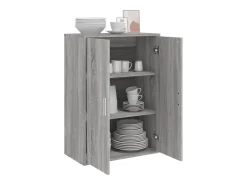 Aparador de madera de ingeniería gris Sonoma 60x31x84 cm ES632491