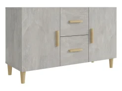 Aparador de madera de ingeniería gris hormigón 100x36x60 cm ES87833