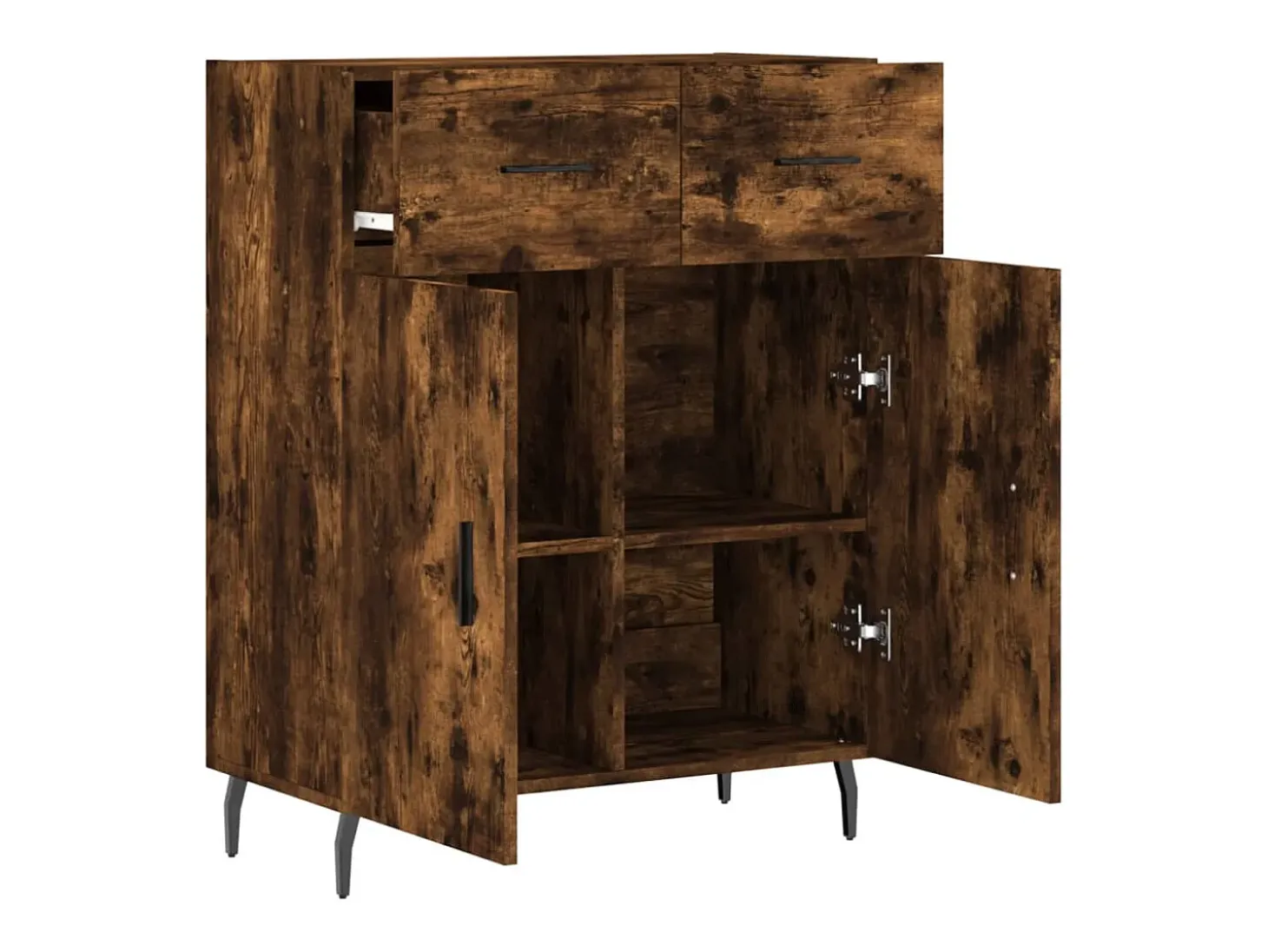 Aparador de madera de ingeniería roble ahumado 69,5x34x90 cm