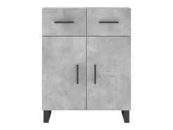Aparador de madera de ingeniería gris hormigón 69,5x34x90 cm
