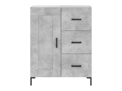 Aparador de madera de ingeniería gris hormigón 69,5x34x90 cm ES40748