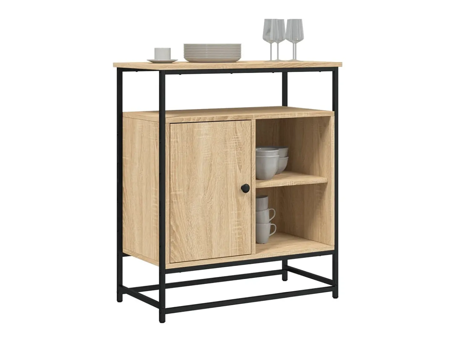 Aparador de madera de ingeniería roble Sonoma 69x35x80 cm