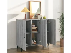 Aparador de madera de ingeniería gris Sonoma 90x34x80 cm ES36082