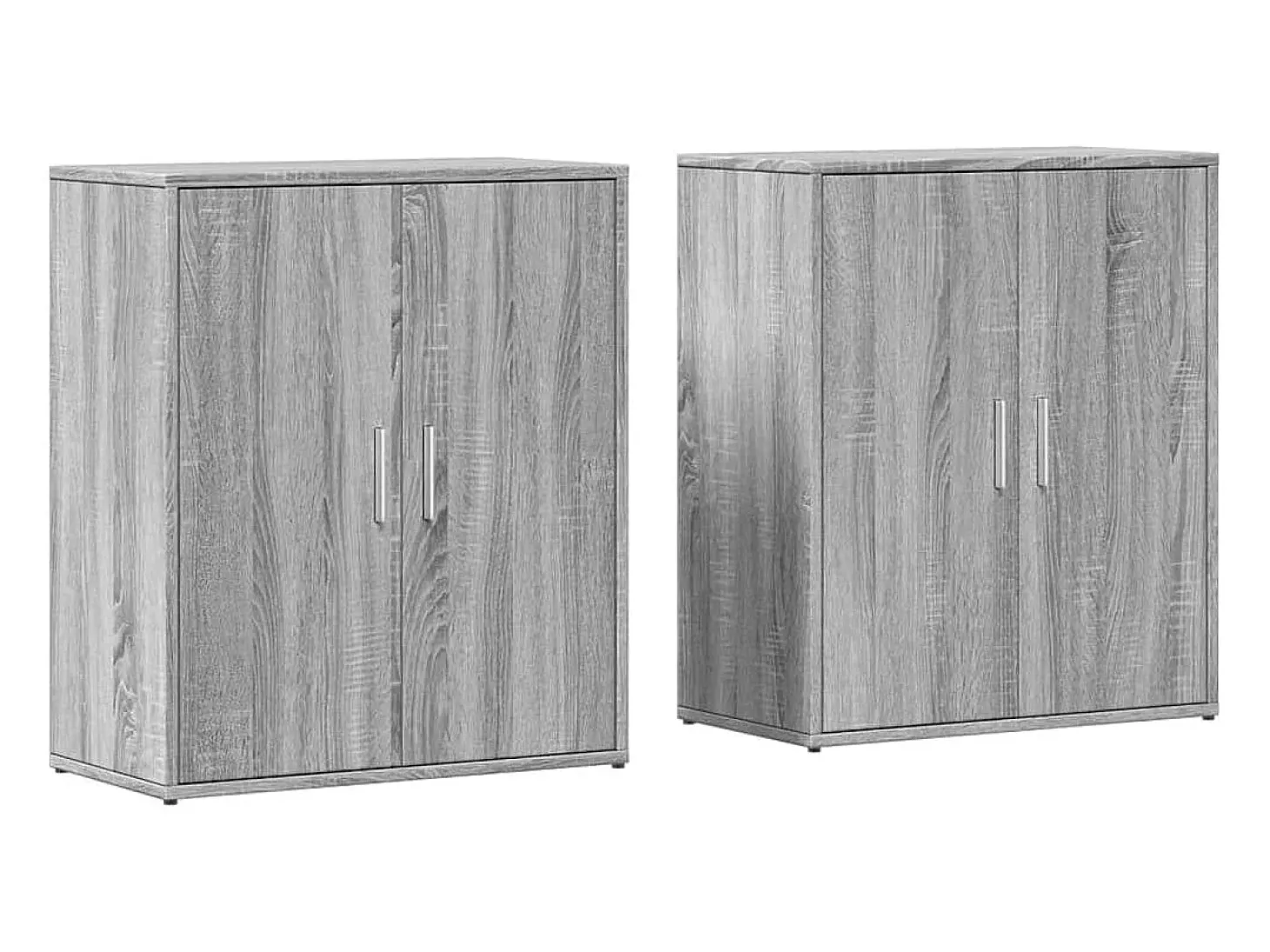 Aparador de madera de ingeniería 2 uds gris Sonoma 60x31x70 cm ES414701