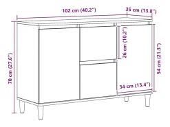 Aparador de madera de ingeniería roble artisan 102x35x70 cm