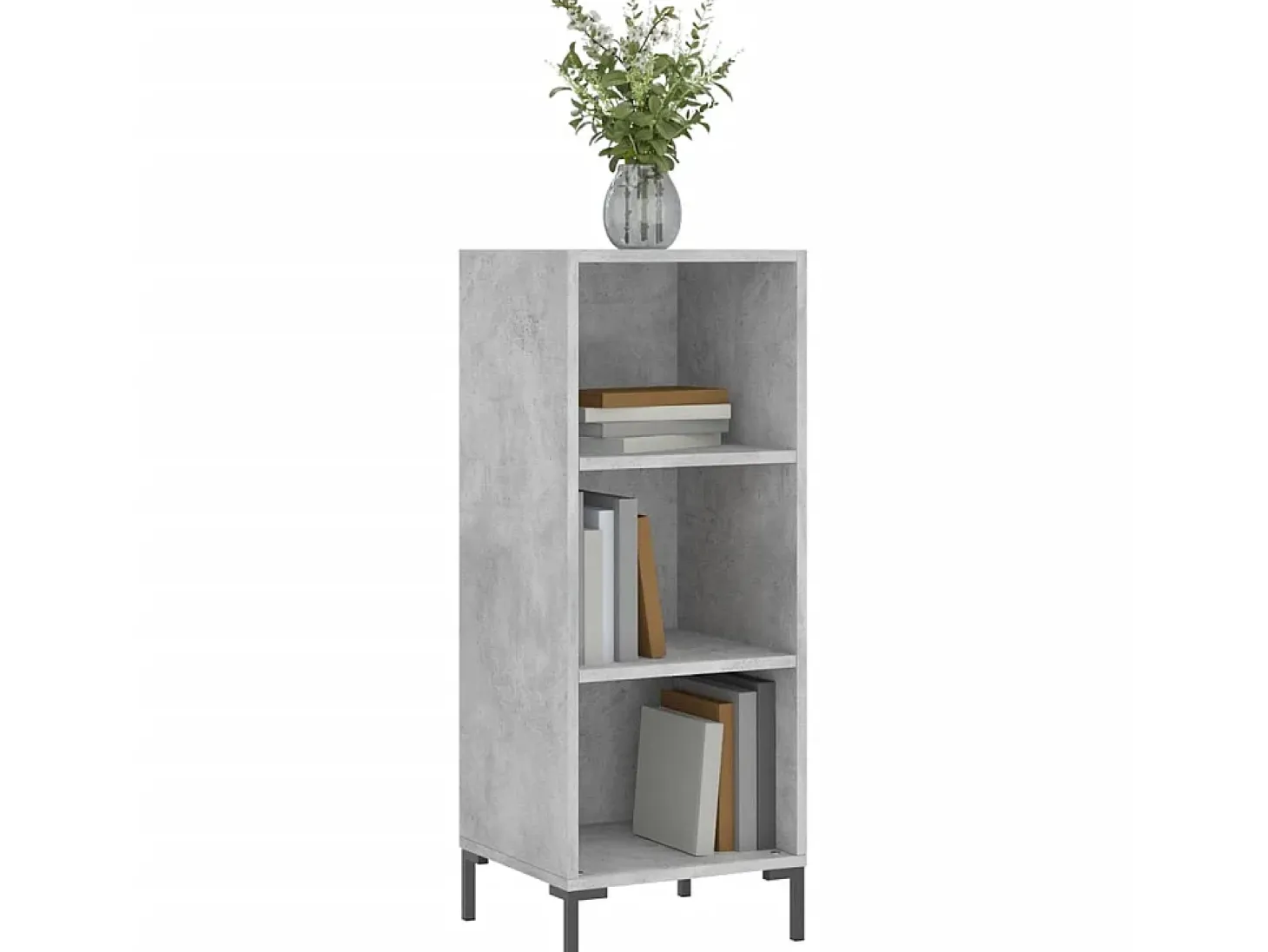Aparador de madera de ingeniería gris hormigón 34,5x32,5x90 cm ES72855