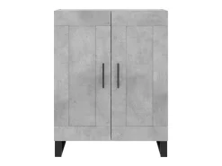 Aparador de madera de ingeniería gris hormigón 69,5x34x90 cm ES96920
