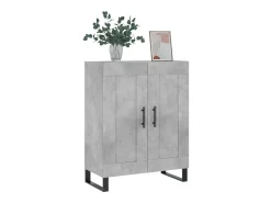 Aparador de madera de ingeniería gris hormigón 69,5x34x90 cm ES96920