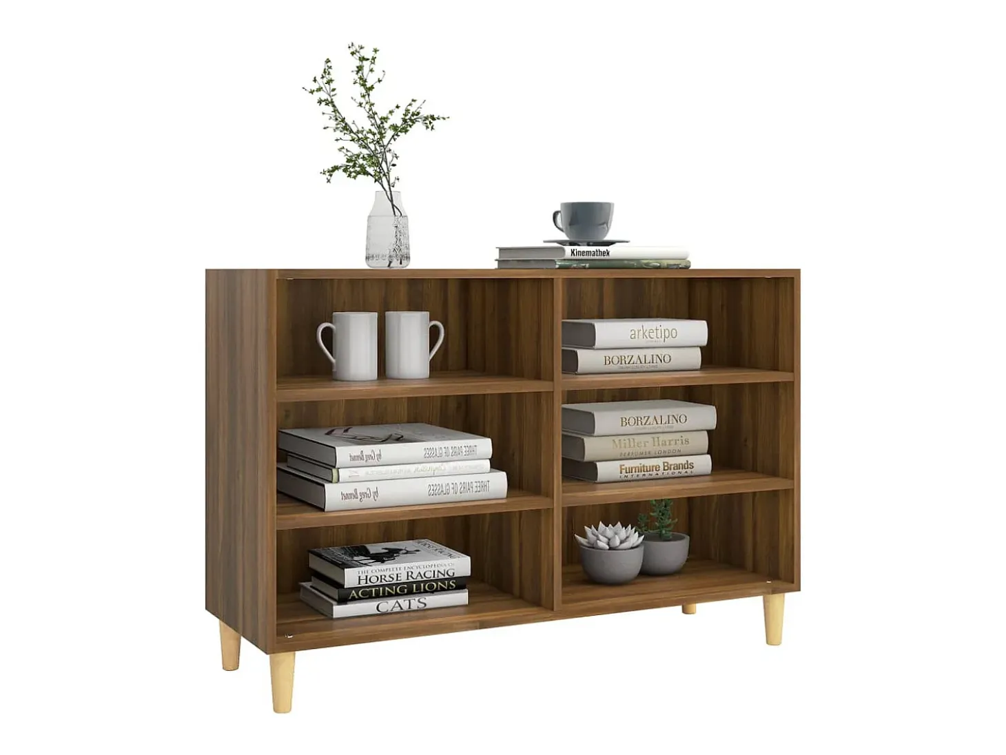 Aparador de madera de ingeniería marrón roble 103,5x35x70 cm