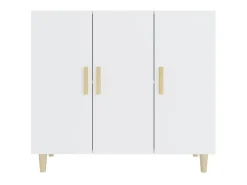 Aparador de madera de ingeniería blanco 90x34x80 cm ES69936