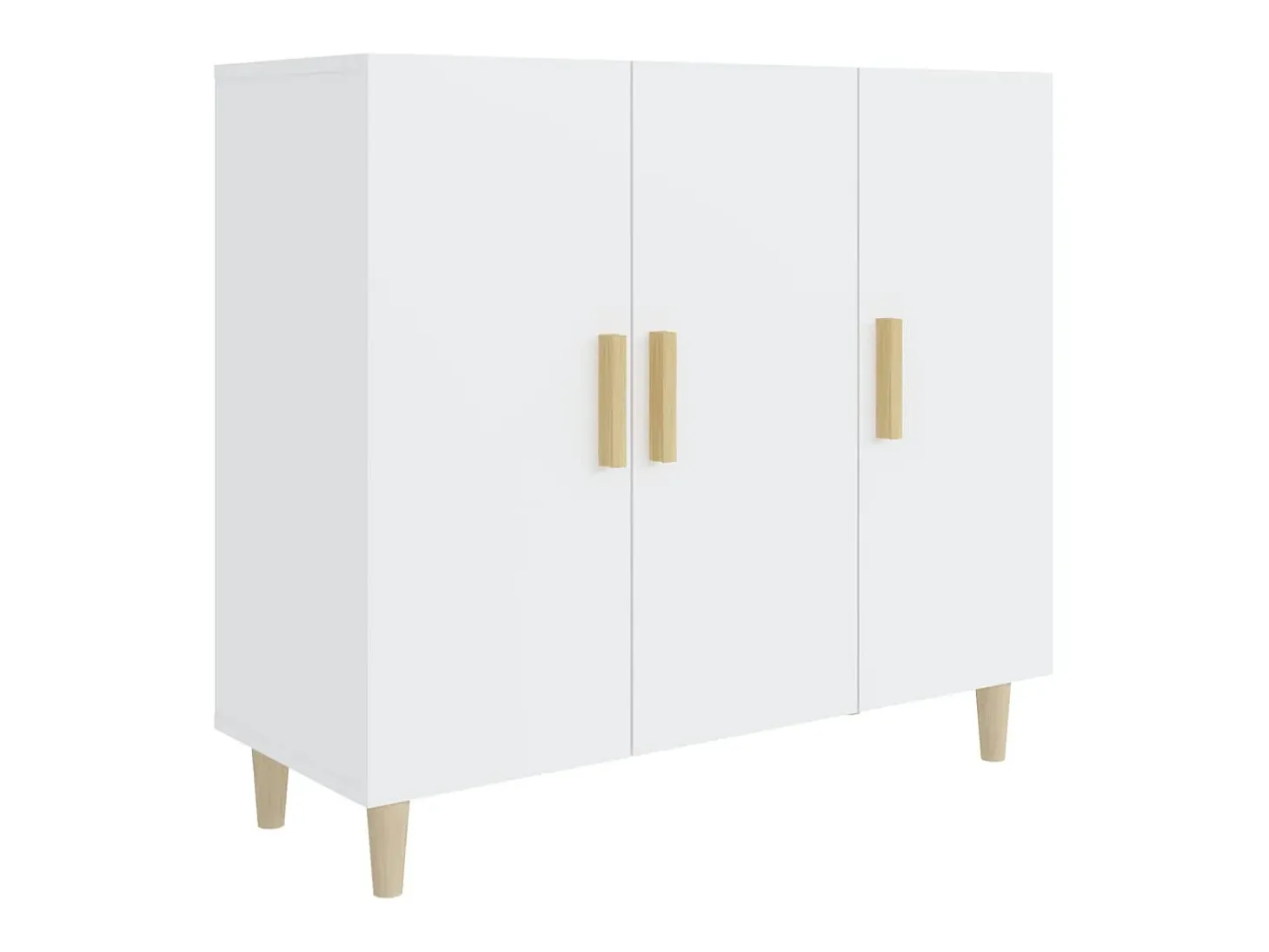 Aparador de madera de ingeniería blanco 90x34x80 cm ES69936