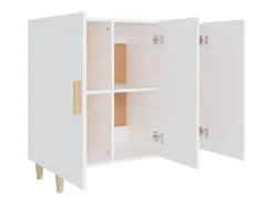 Aparador de madera de ingeniería blanco 90x34x80 cm ES69936