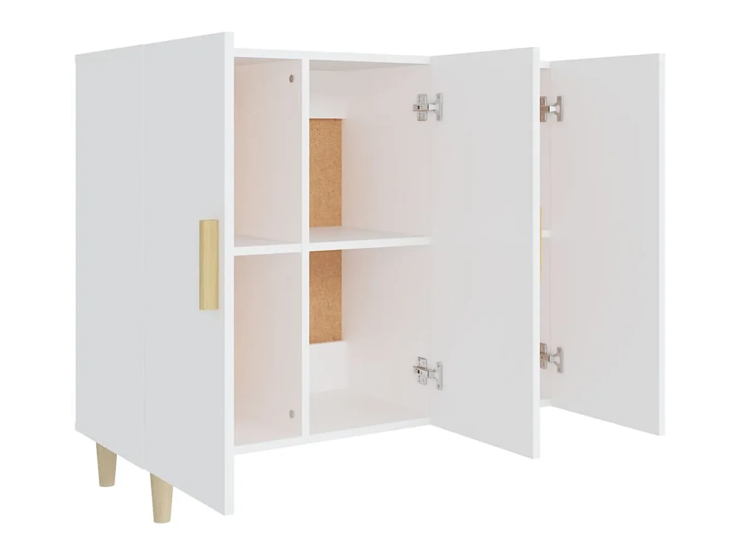 Aparador de madera de ingeniería blanco 90x34x80 cm ES69936