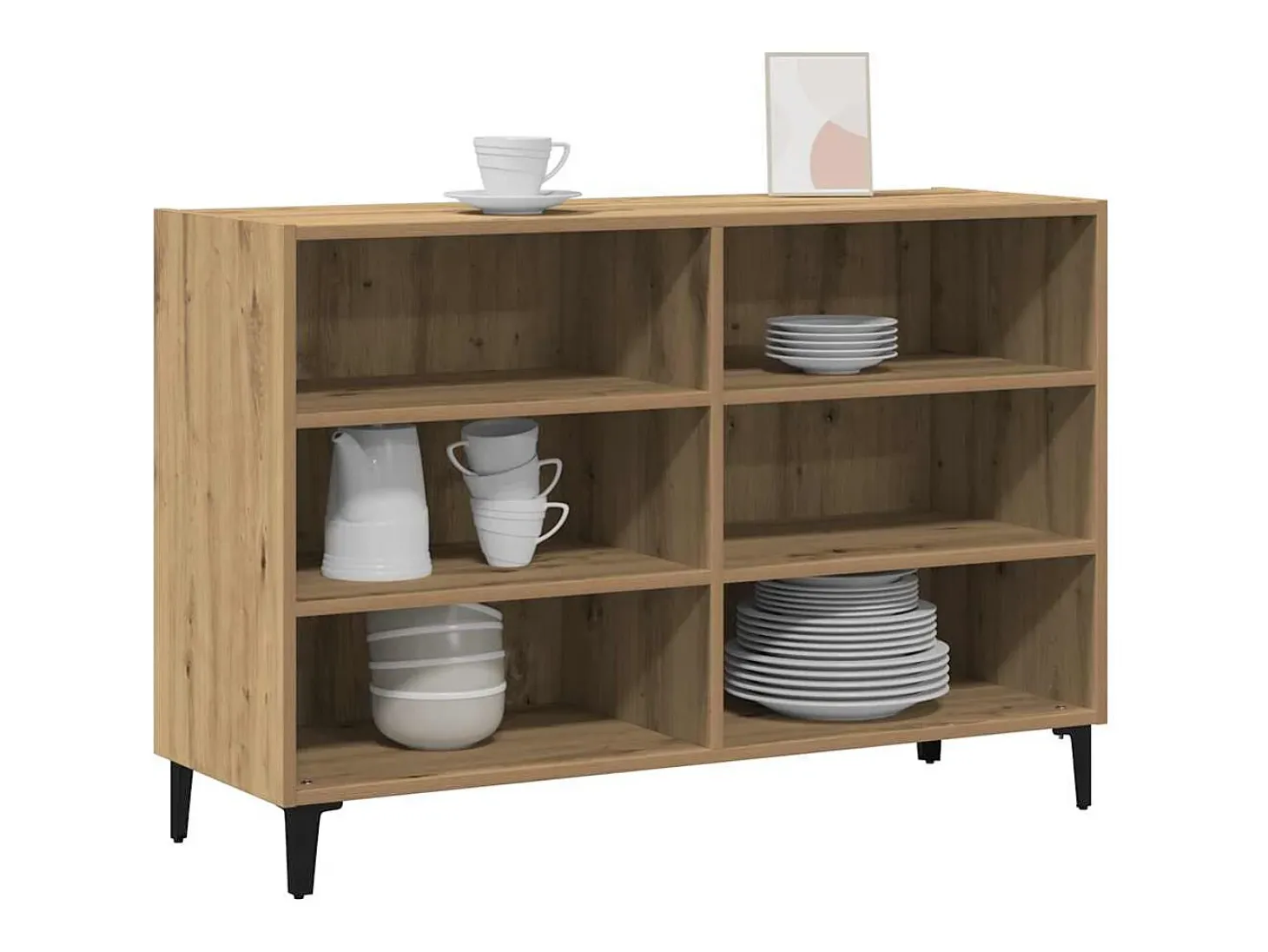 Aparador de madera de ingeniería roble artisan 103,5x35x70 cm