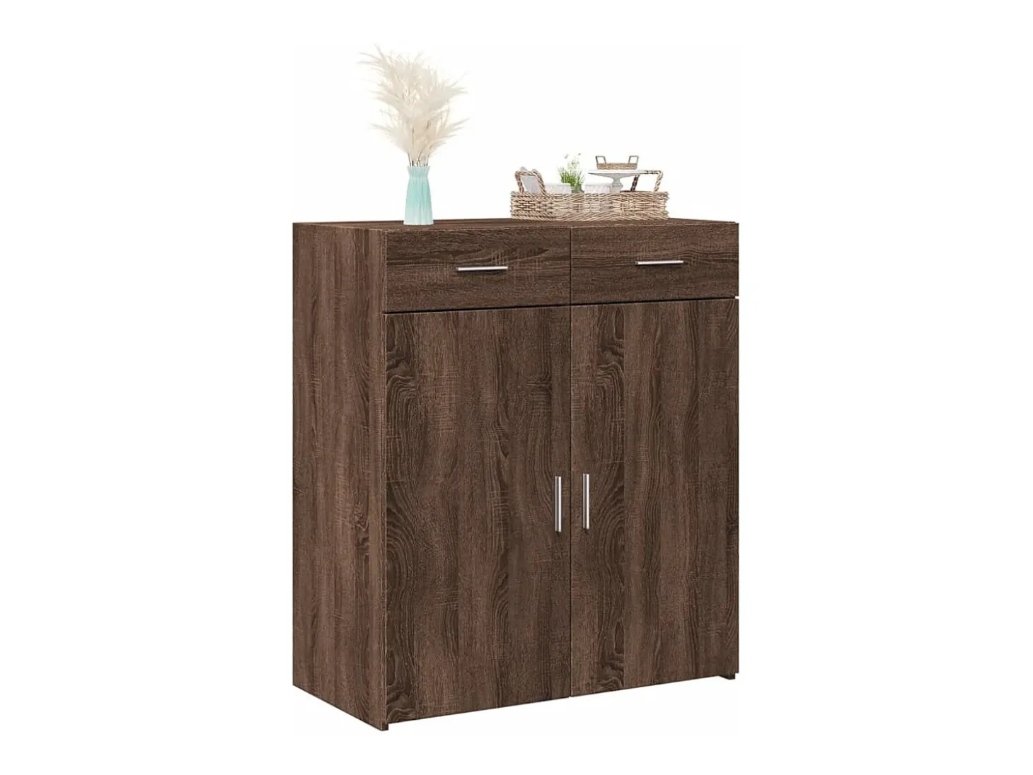 Aparador de madera de ingeniería marrón roble 80x42,5x93 cm
