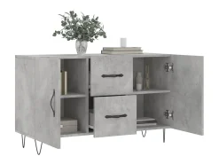 Aparador de madera de ingeniería gris hormigón 100x36x60 cm