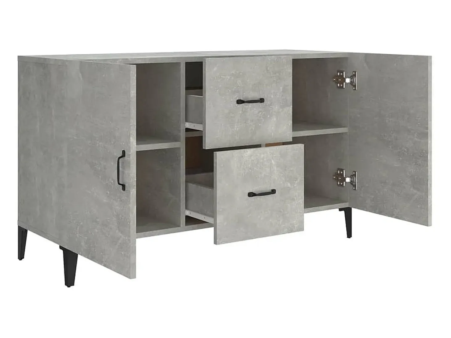 Aparador de madera de ingeniería gris hormigón 100x36x60 cm