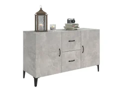 Aparador de madera de ingeniería gris hormigón 100x36x60 cm
