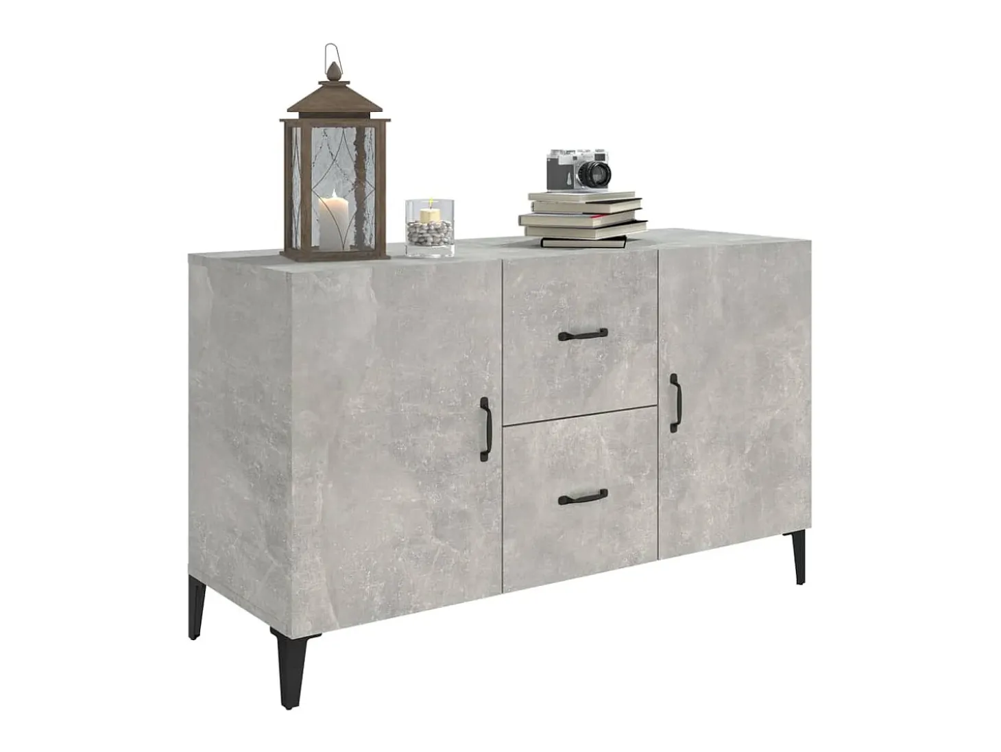 Aparador de madera de ingeniería gris hormigón 100x36x60 cm
