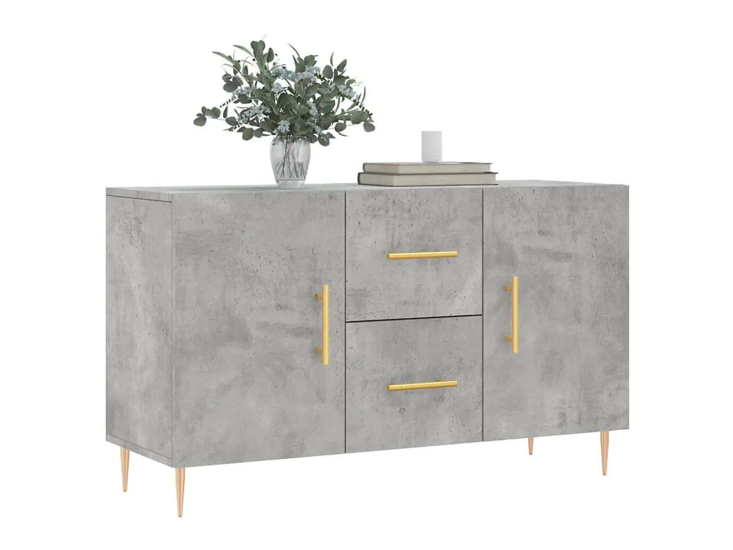 Aparador de madera de ingeniería gris hormigón 100x36x60 cm ES17145