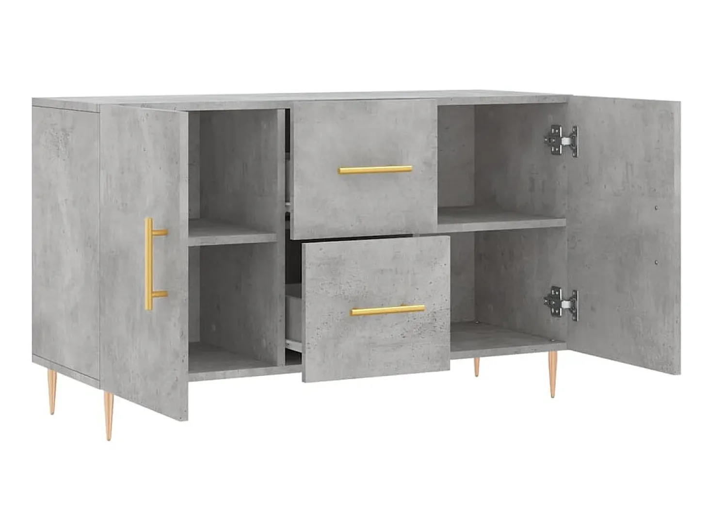Aparador de madera de ingeniería gris hormigón 100x36x60 cm ES17145