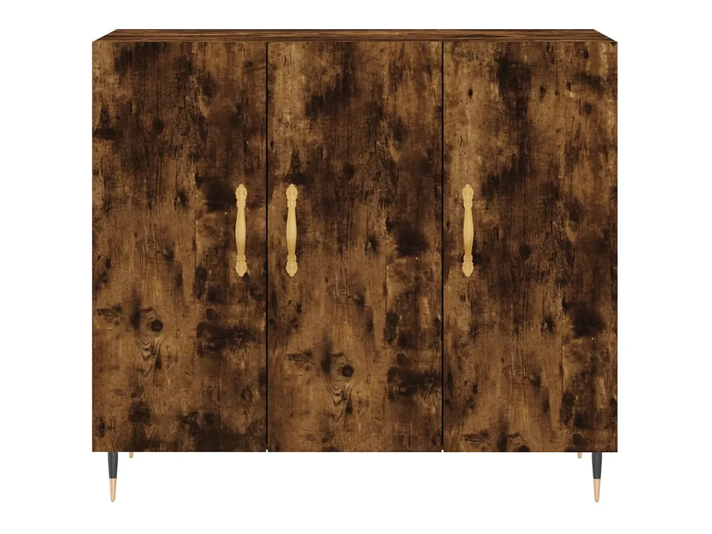 Aparador de madera de ingeniería roble ahumado 90x34x80 cm