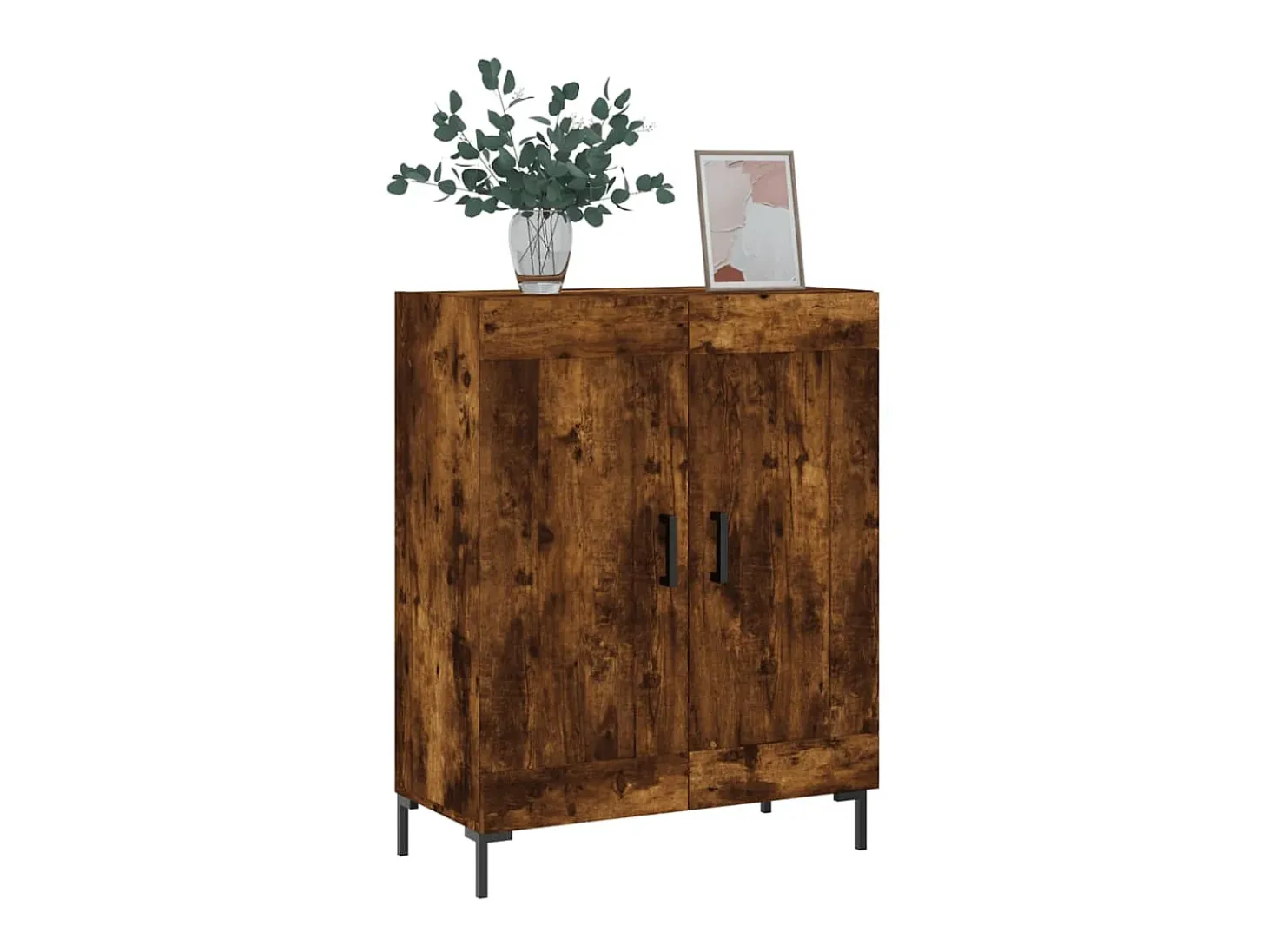 Aparador de madera de ingeniería roble ahumado 69,5x34x90 cm ES91086