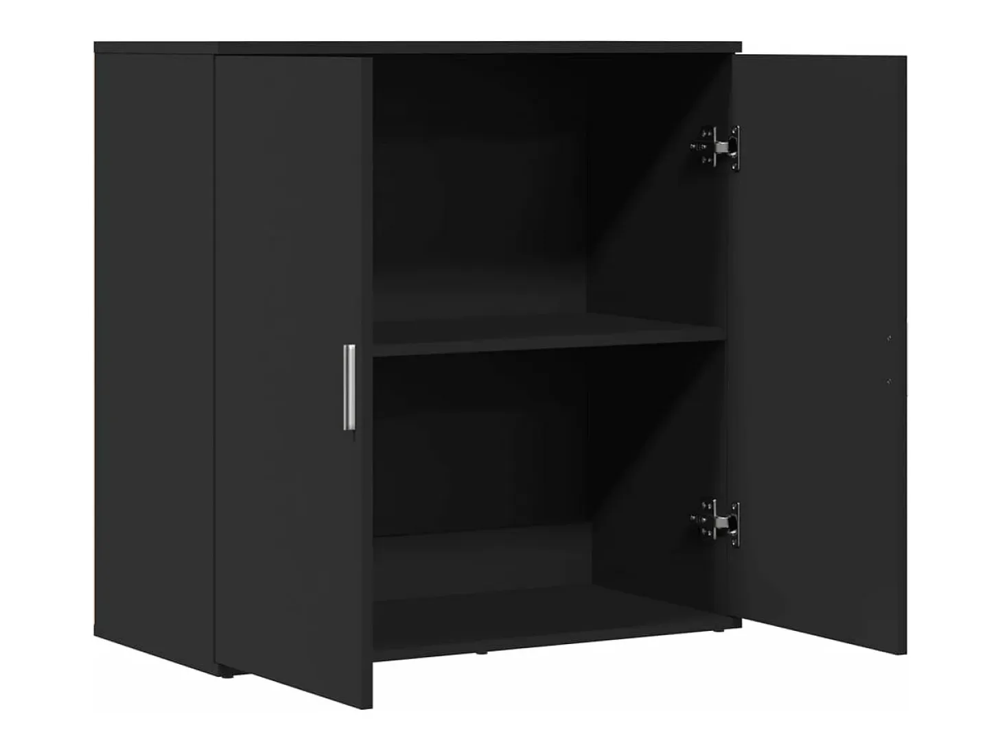 Aparador de madera de ingeniería negro 79x38x80 cm