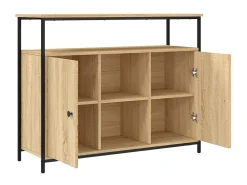 Aparador de madera de ingeniería roble Sonoma 100x35x80 cm ES82875