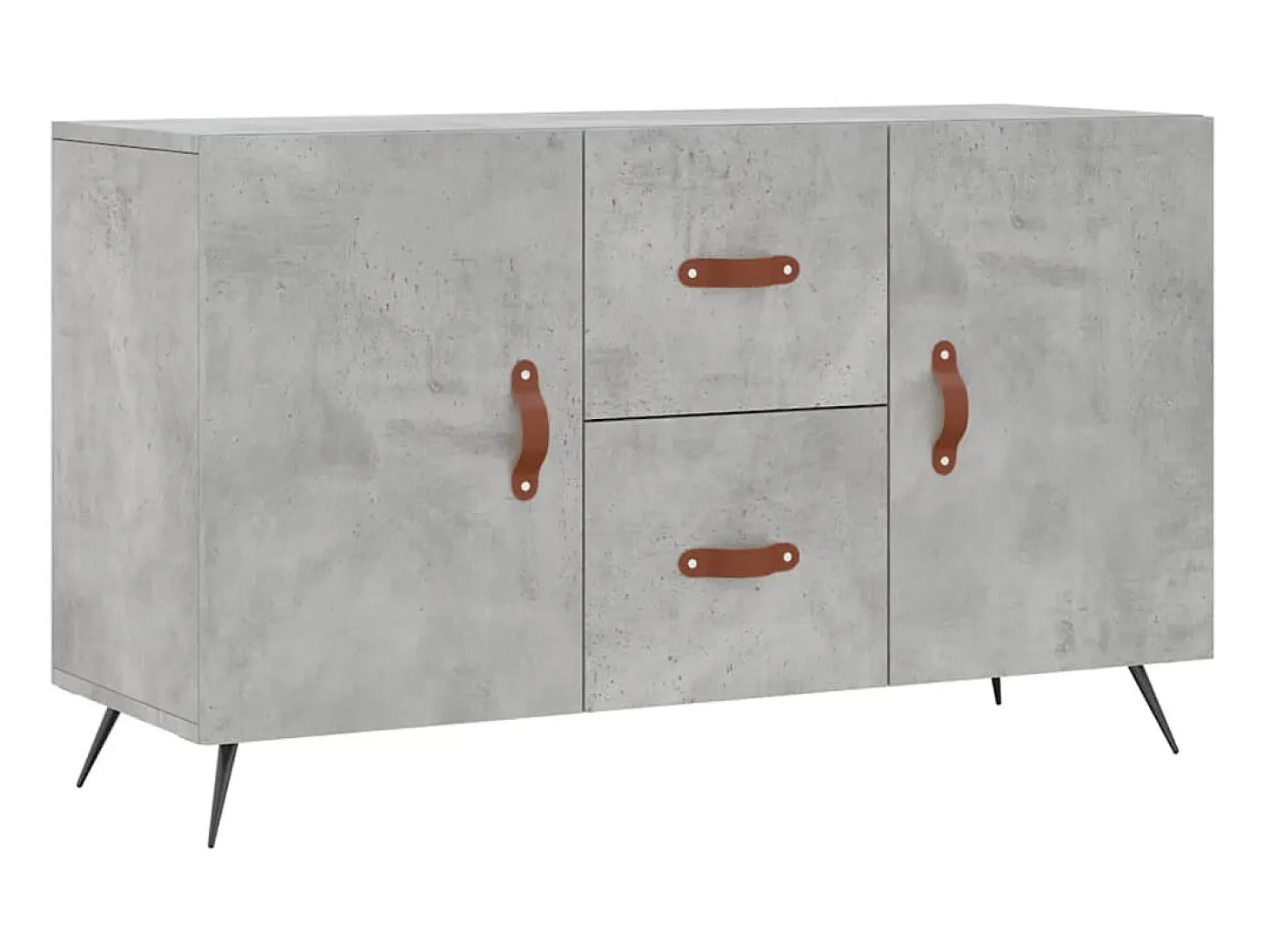 Aparador de madera de ingeniería gris hormigón 100x36x60 cm ES40658
