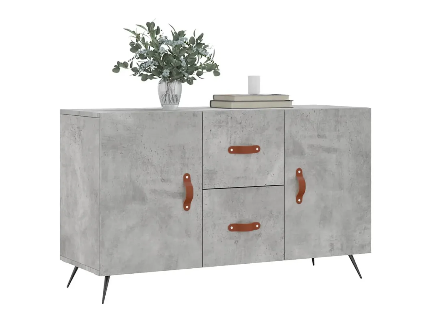Aparador de madera de ingeniería gris hormigón 100x36x60 cm ES40658