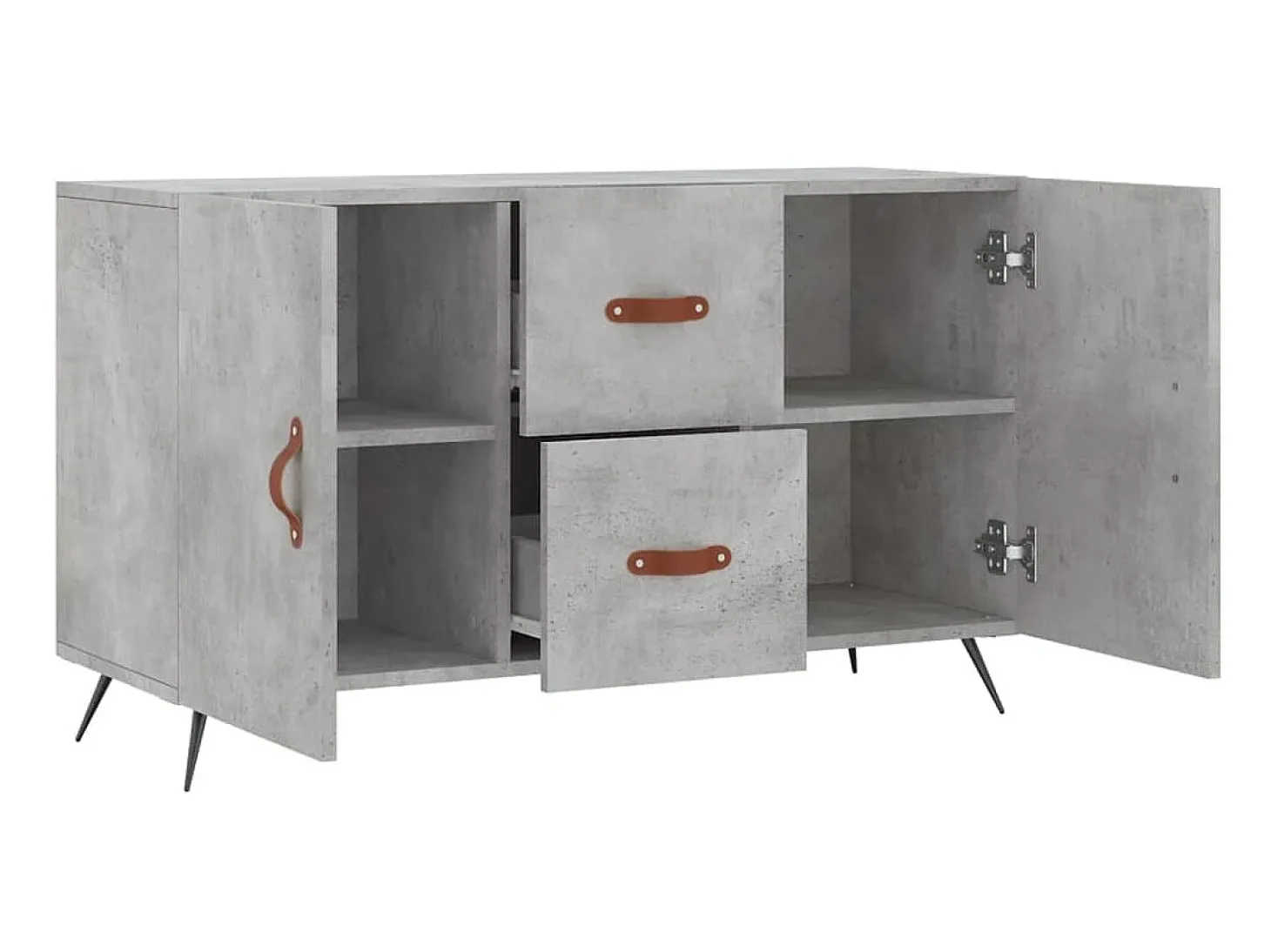 Aparador de madera de ingeniería gris hormigón 100x36x60 cm ES40658