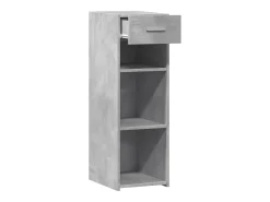 Aparador de madera de ingeniería gris hormigón 30x42,5x93 cm