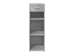Aparador de madera de ingeniería gris hormigón 30x42,5x93 cm