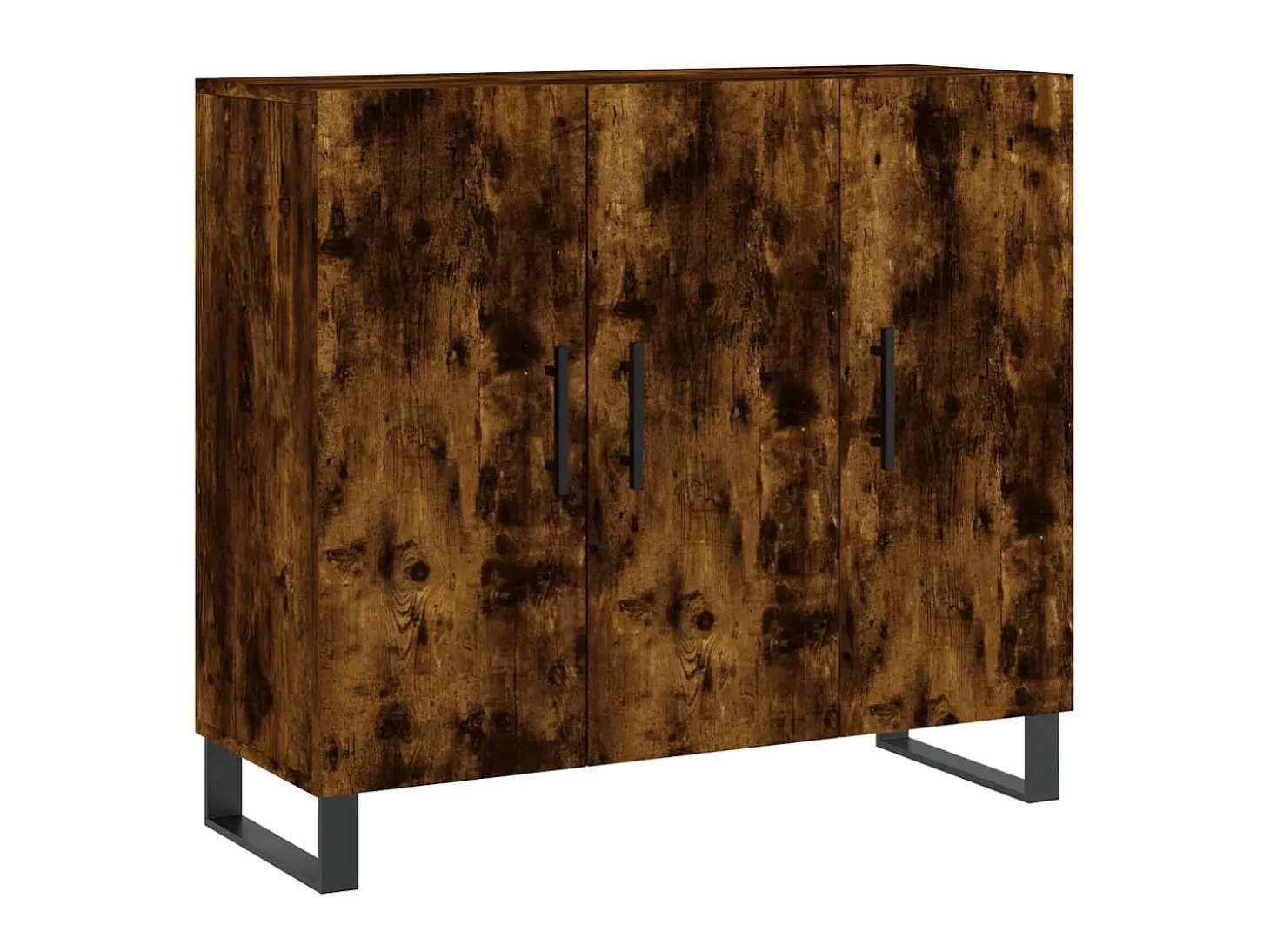 Aparador de madera de ingeniería roble ahumado 90x34x80 cm ES75363