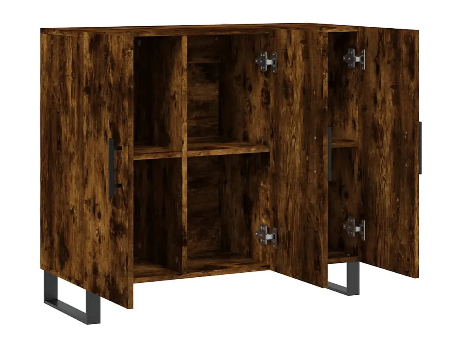Aparador de madera de ingeniería roble ahumado 90x34x80 cm ES75363