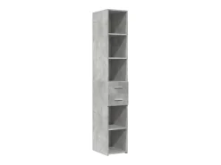 Aparador de madera de ingeniería gris hormigón 30x42,5x185 cm