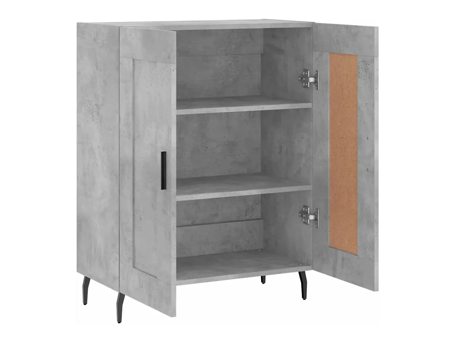 Aparador de madera de ingeniería gris hormigón 69,5x34x90 cm