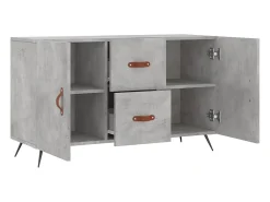Aparador de madera de ingeniería gris hormigón 100x36x60 cm