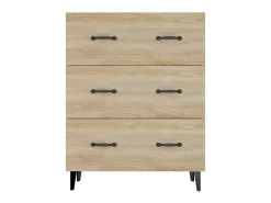 Aparador de madera de ingeniería roble Sonoma 69,5x34x90 cm ES48876