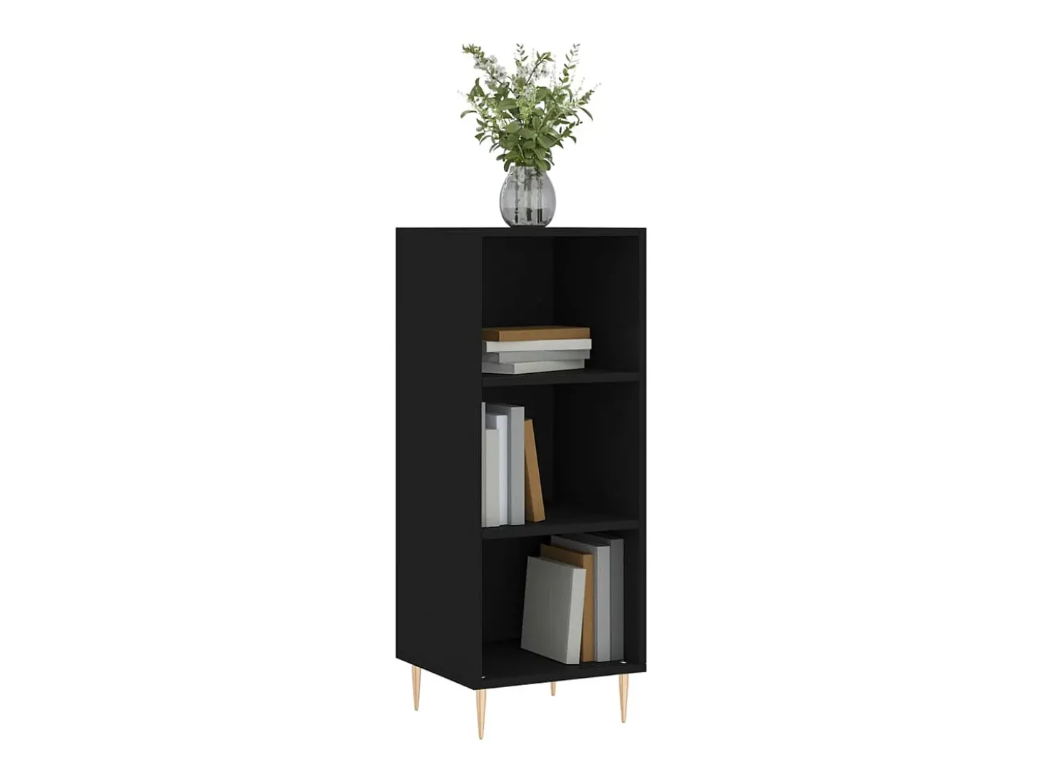 Aparador de madera de ingeniería negro 34,5x32,5x90 cm