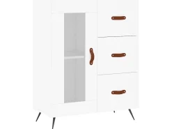 Aparador de madera de ingeniería blanco 69,5x34x90 cm ES94518