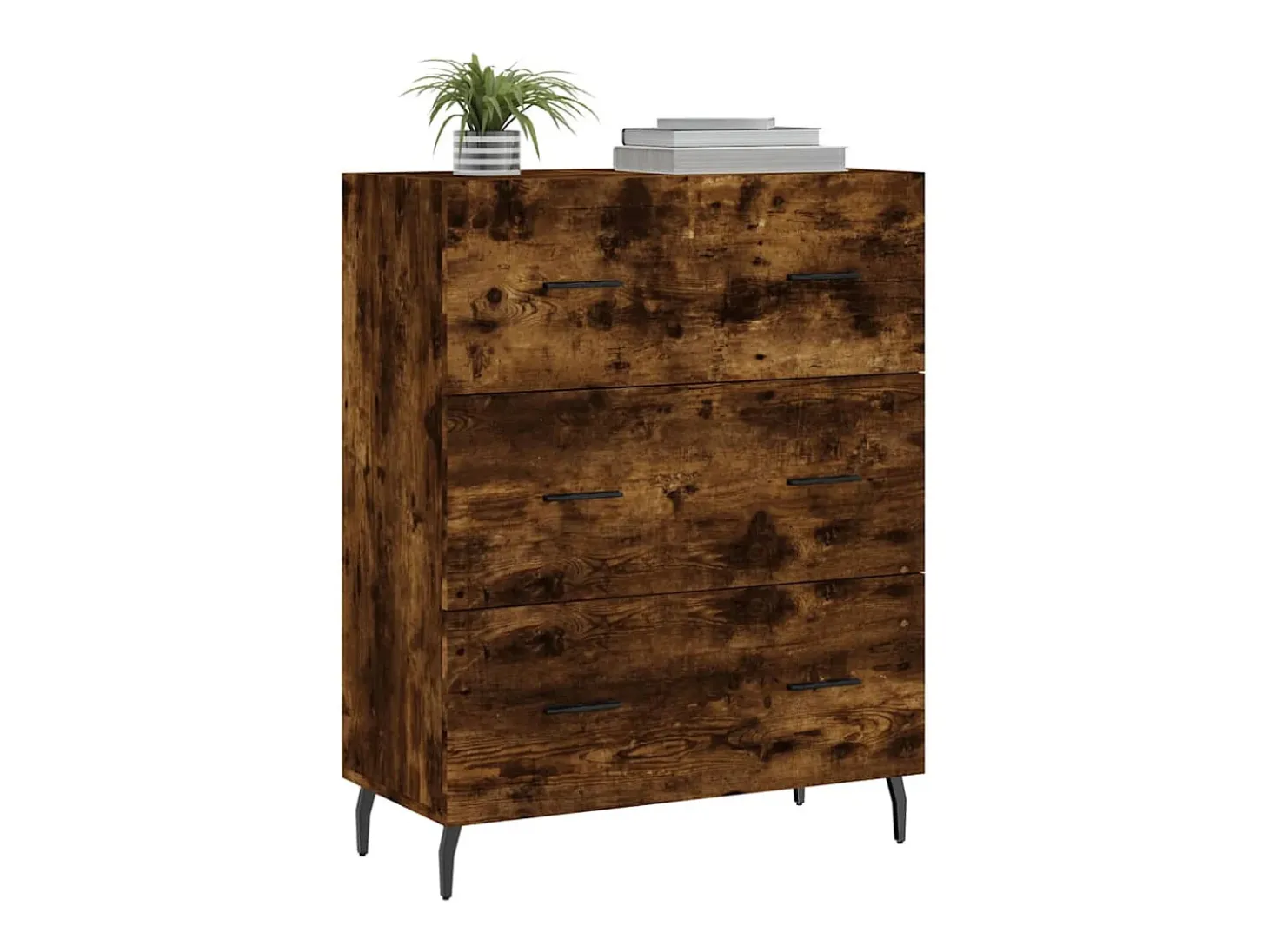 Aparador de madera de ingeniería roble ahumado 69,5x34x90 cm ES94428