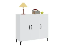 Aparador de madera de ingeniería blanco 90x34x80 cm ES72604