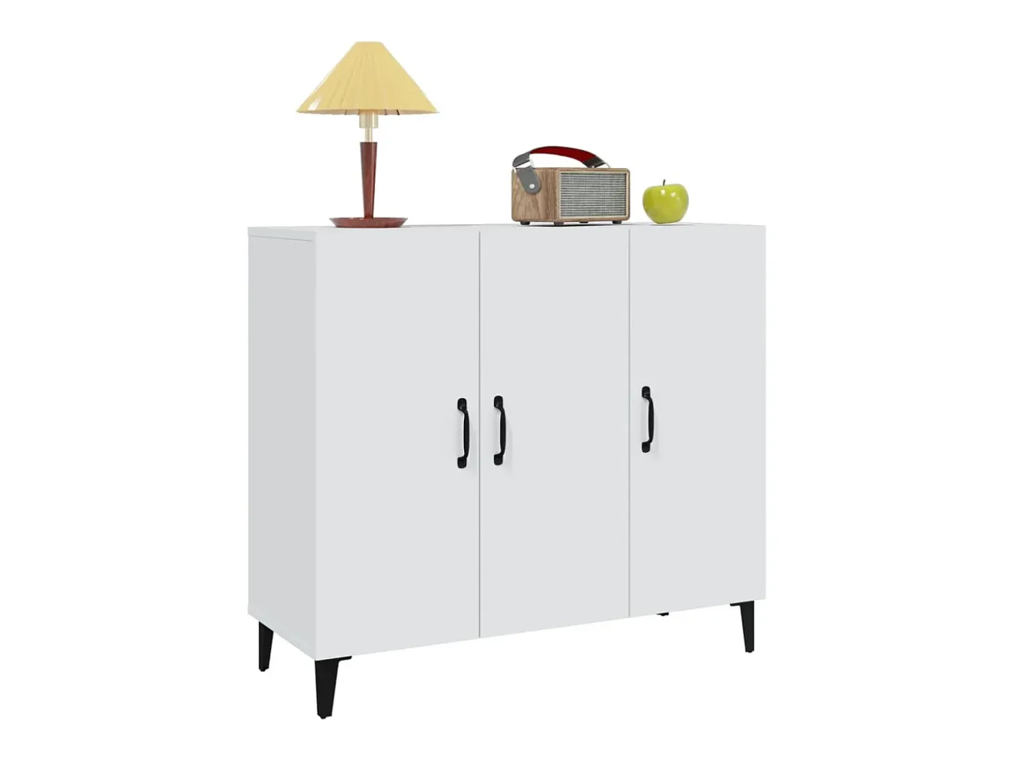 Aparador de madera de ingeniería blanco 90x34x80 cm ES72604