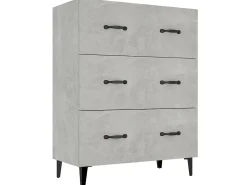 Aparador de madera de ingeniería gris hormigón 69,5x34x90 cm ES40586