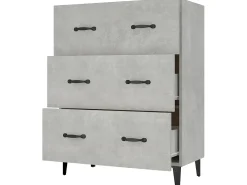 Aparador de madera de ingeniería gris hormigón 69,5x34x90 cm ES40586