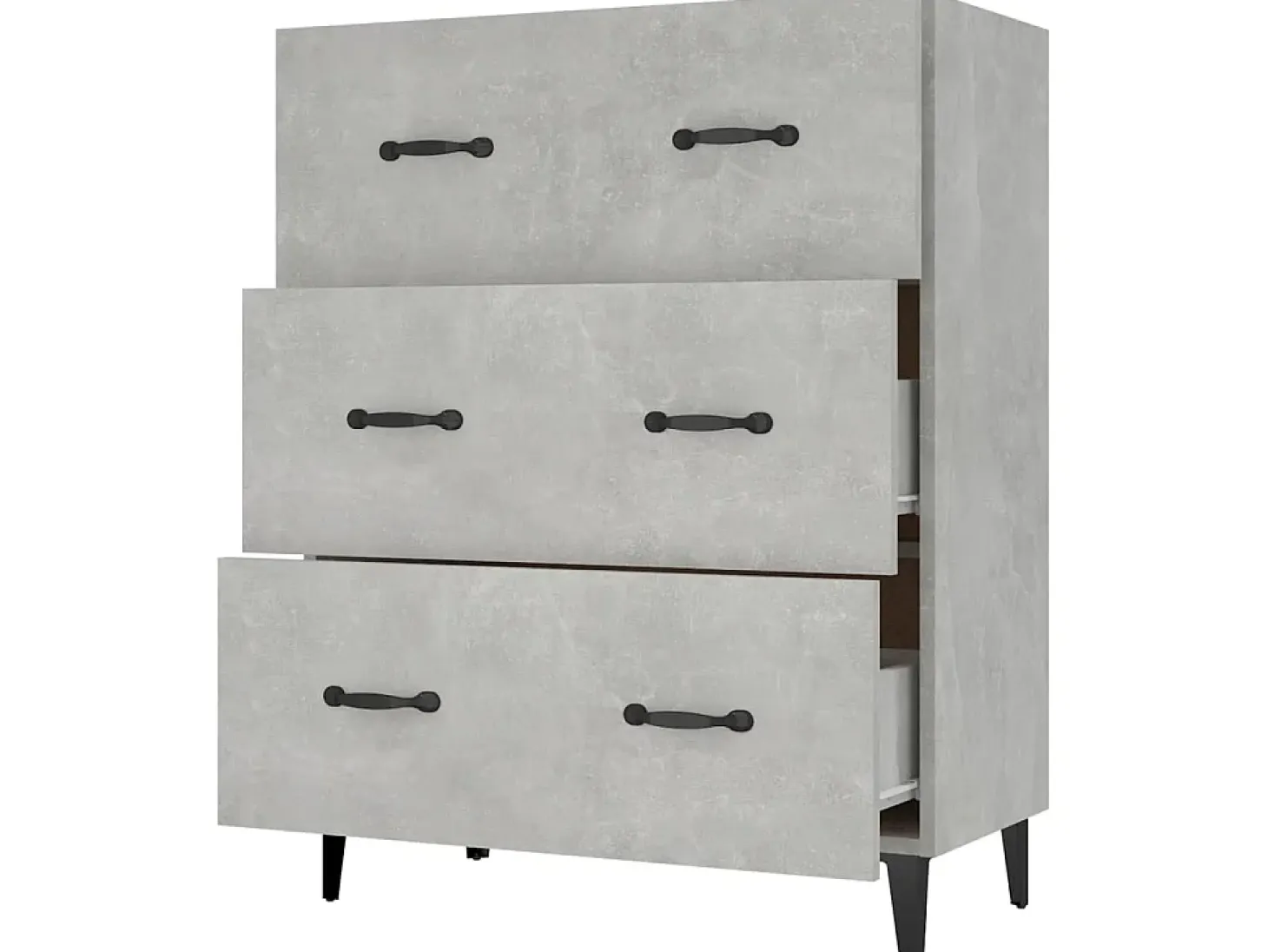 Aparador de madera de ingeniería gris hormigón 69,5x34x90 cm ES40586